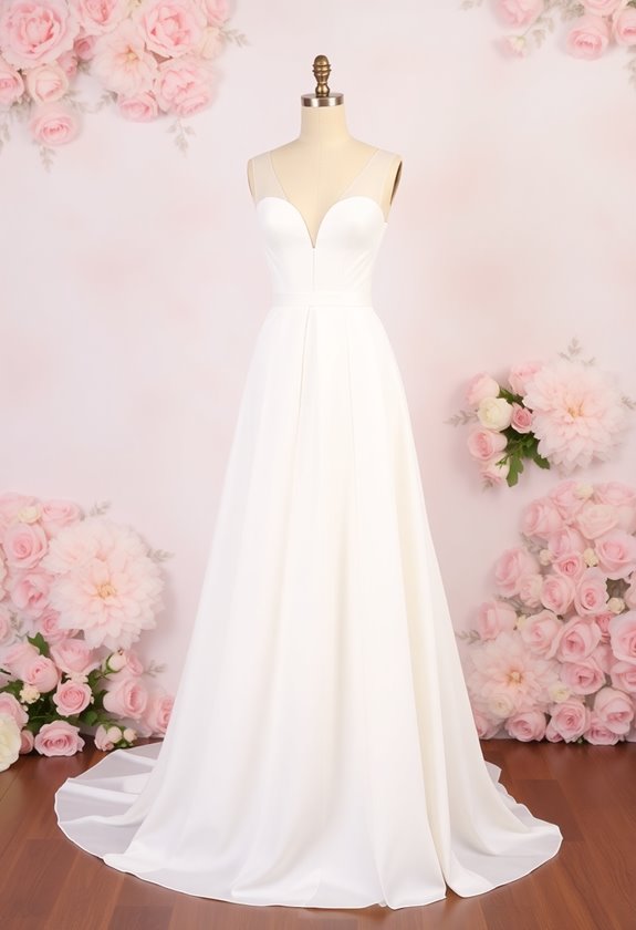 a line dress with train