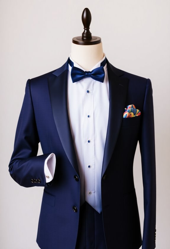accessorize your navy tuxedo