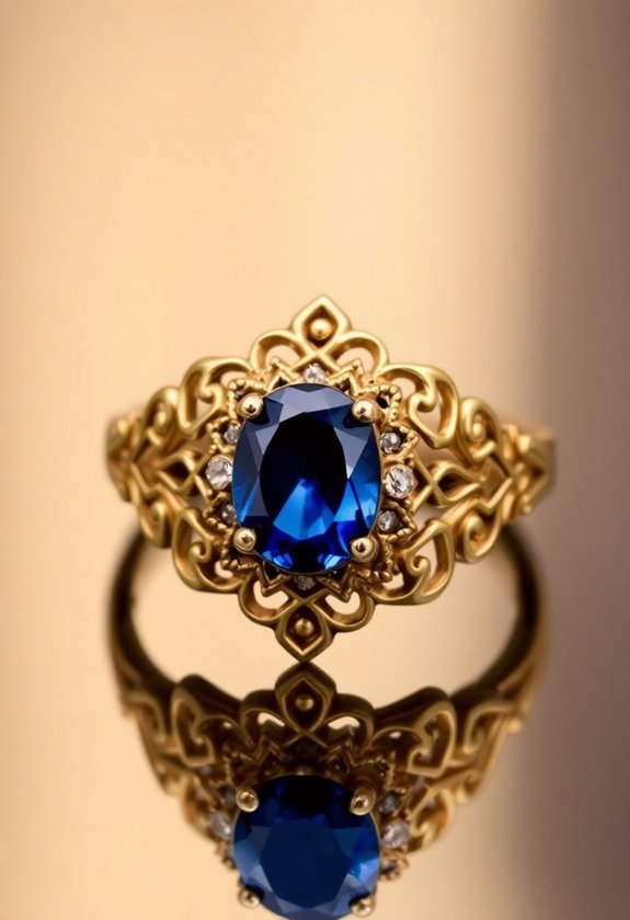 antique inspired colored gemstone rings