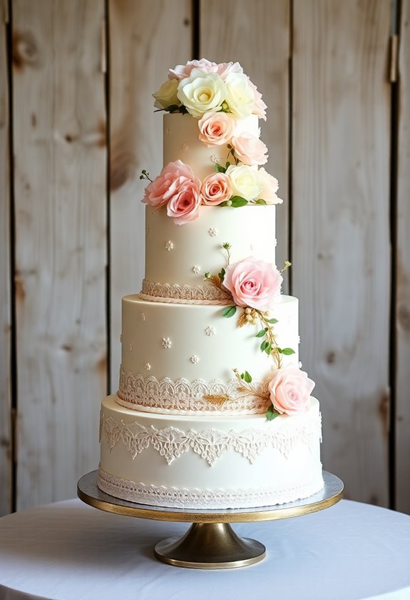 antique inspired wedding cake colors