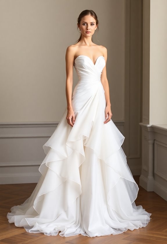 asymmetrical bridal gown elegance