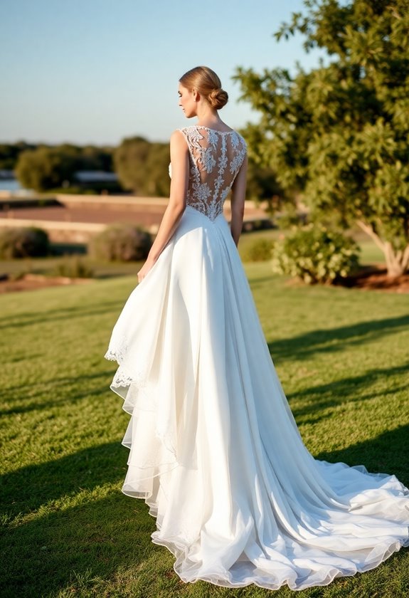 asymmetrical bridal gown trend