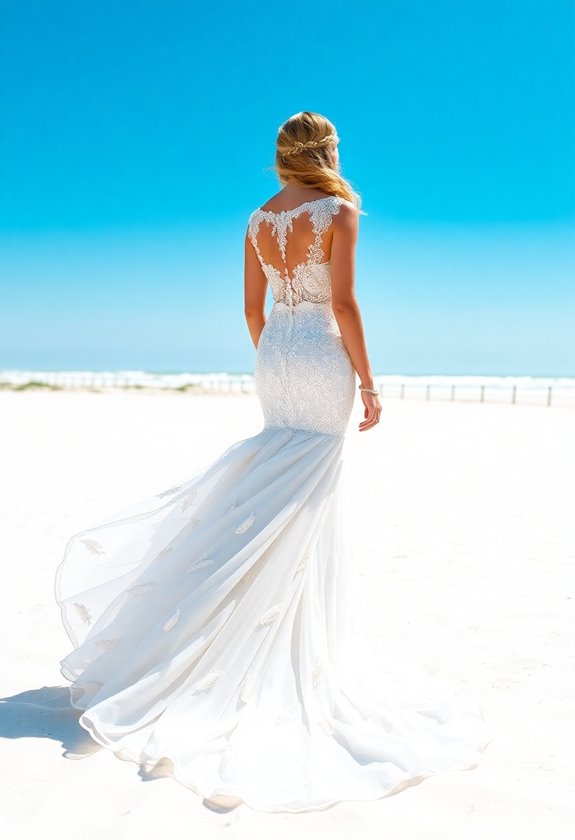 beachy mermaid wedding gown