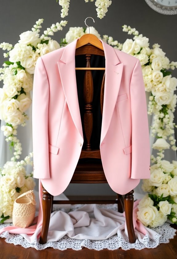 blush pink tuxedo elegance