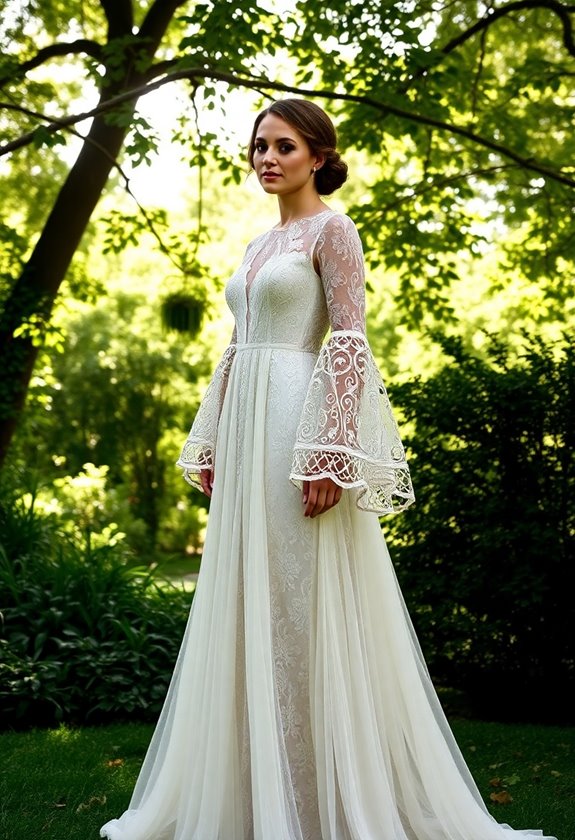 bohemian lace gown elegance