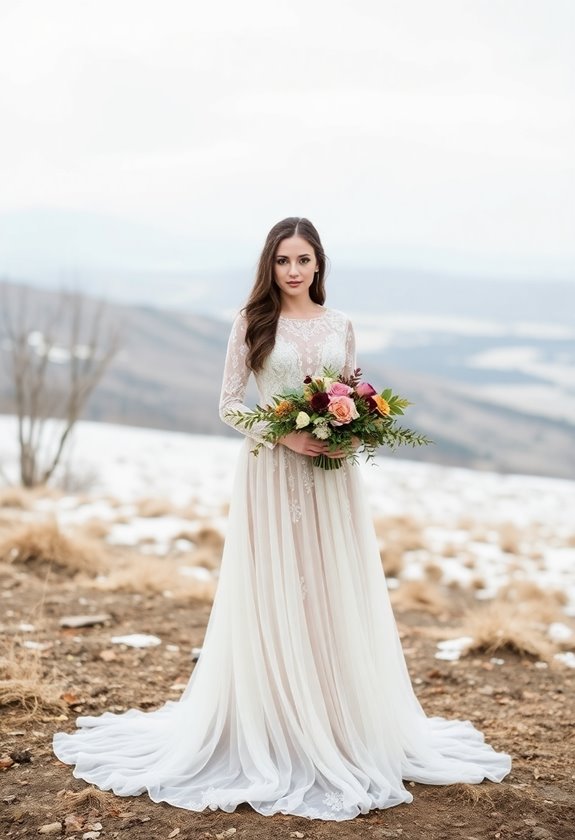 bohemian long sleeve gowns