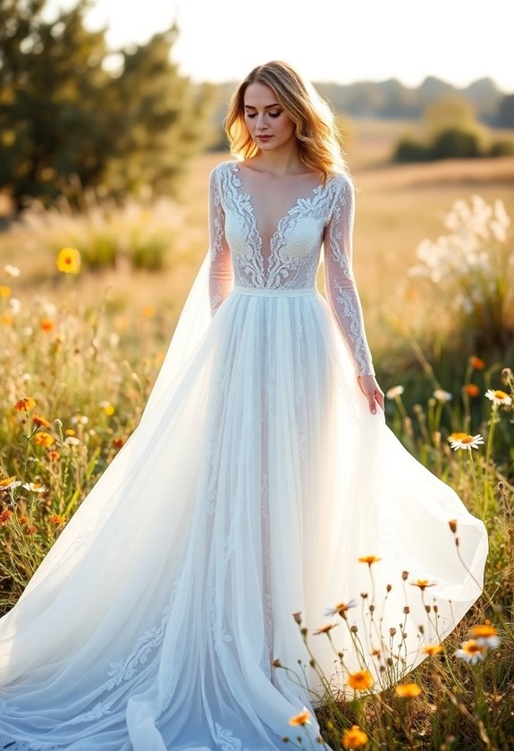 bohemian wedding dress elegance