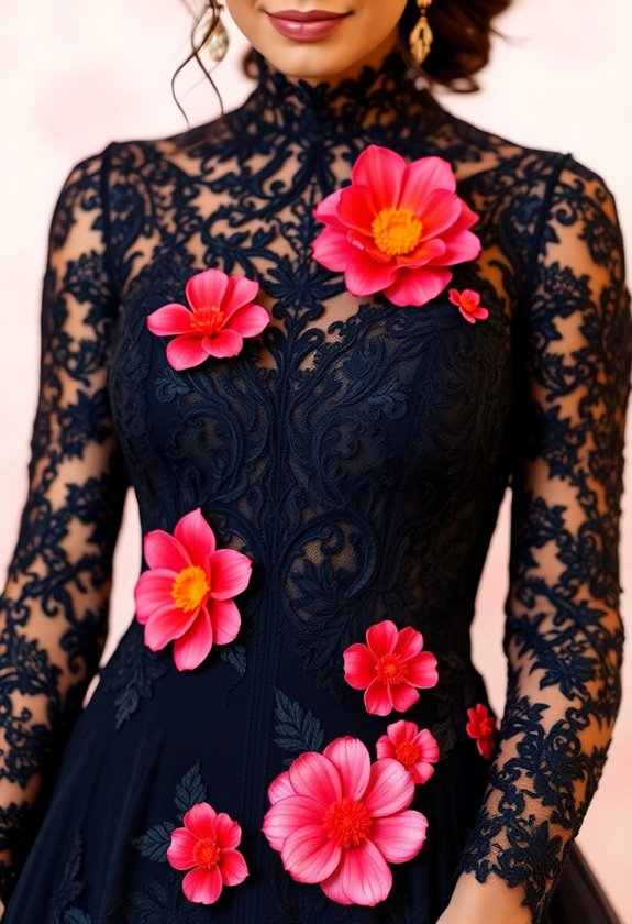 bold black wedding dresses