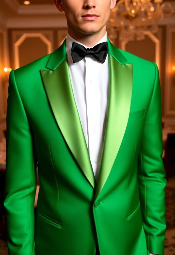 bold colored tuxedo statement