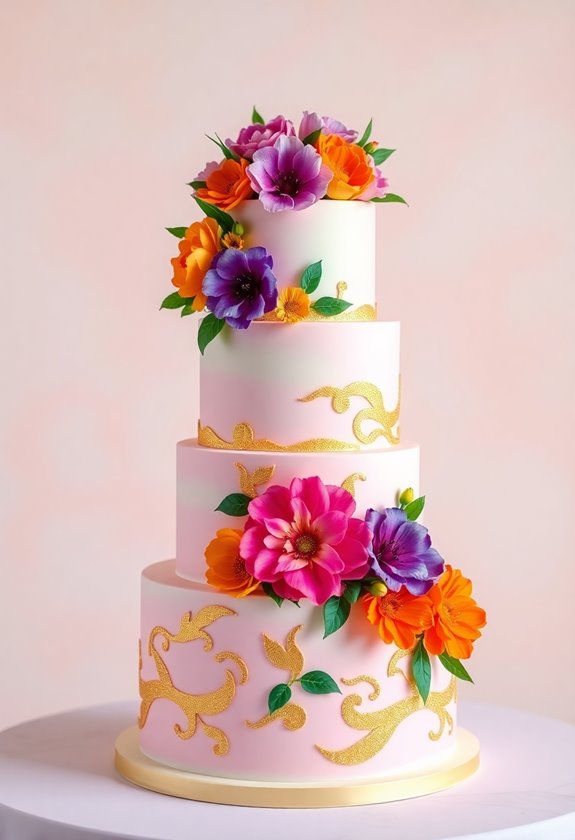 bold colorful wedding cakes