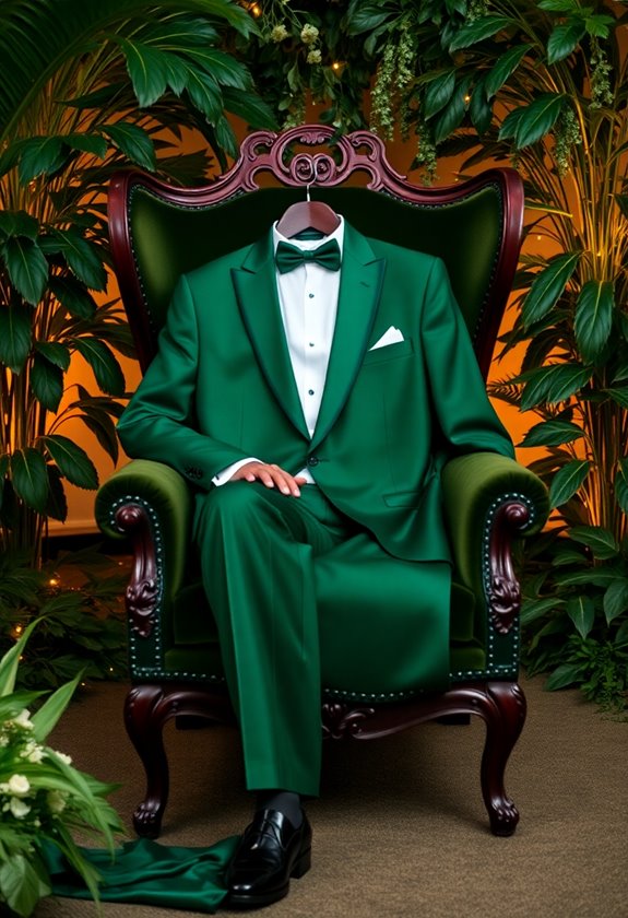 bold emerald green tuxedos