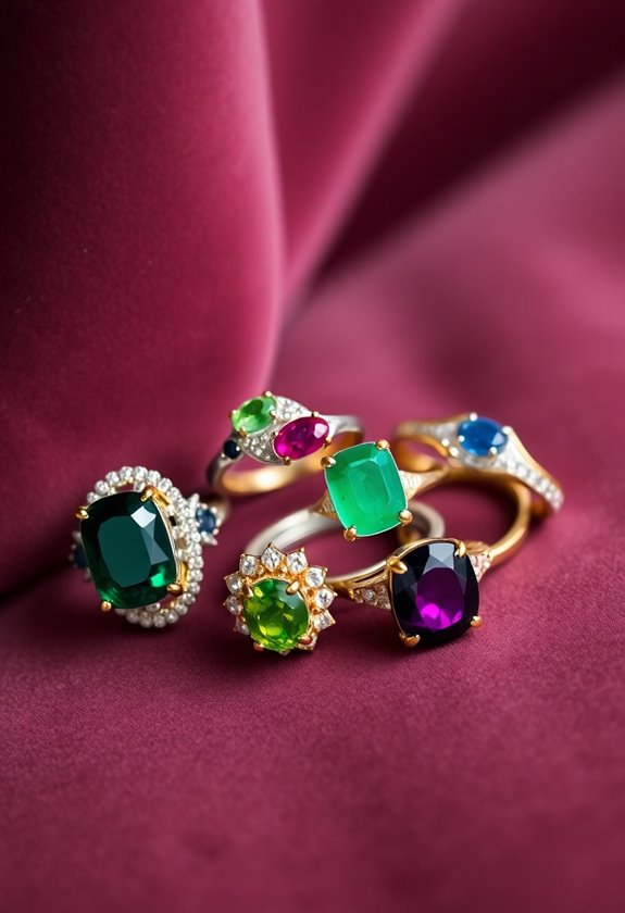 bold gemstone wedding rings