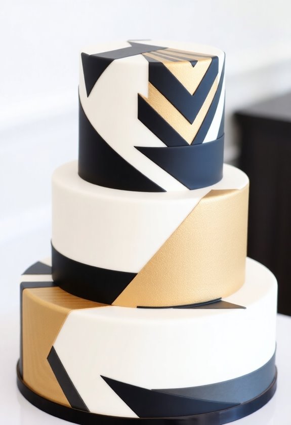 bold geometric wedding cakes