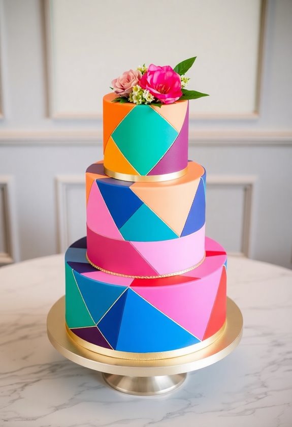 bold geometric wedding cakes
