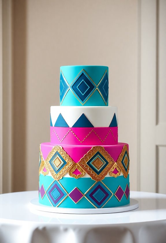bold geometric wedding cakes