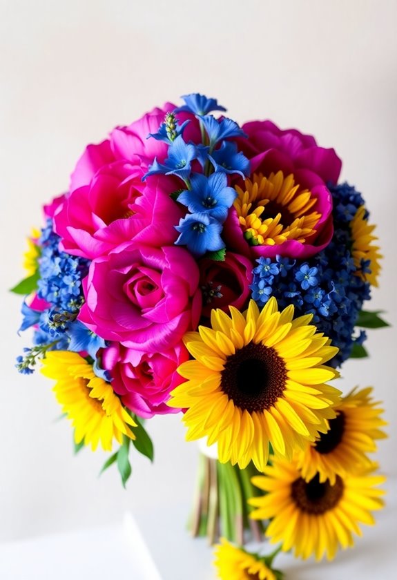 bold vibrant wedding flowers