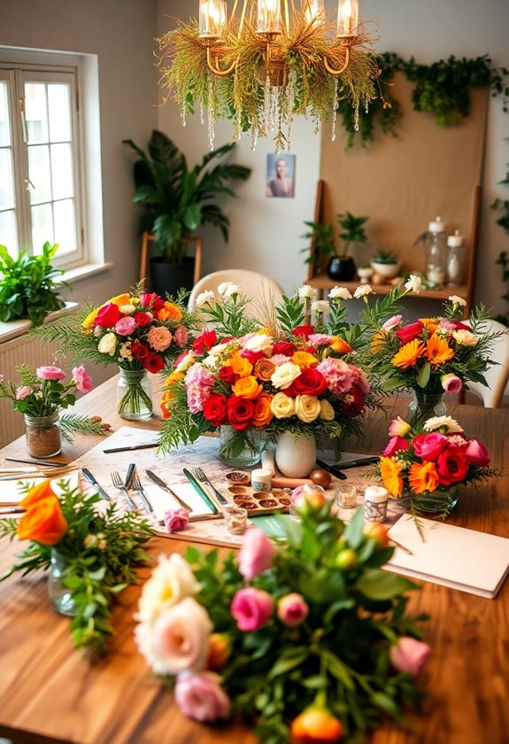 bonding through flower arrangements