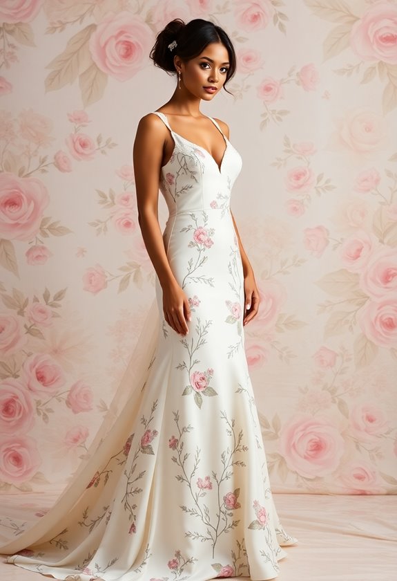 botanical print bridal elegance