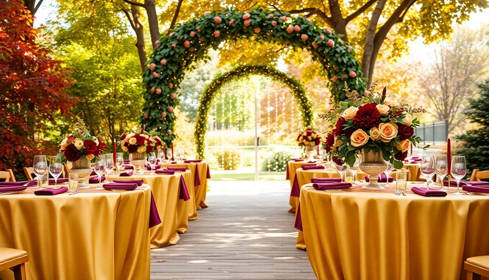 burgundy and gold weddings
