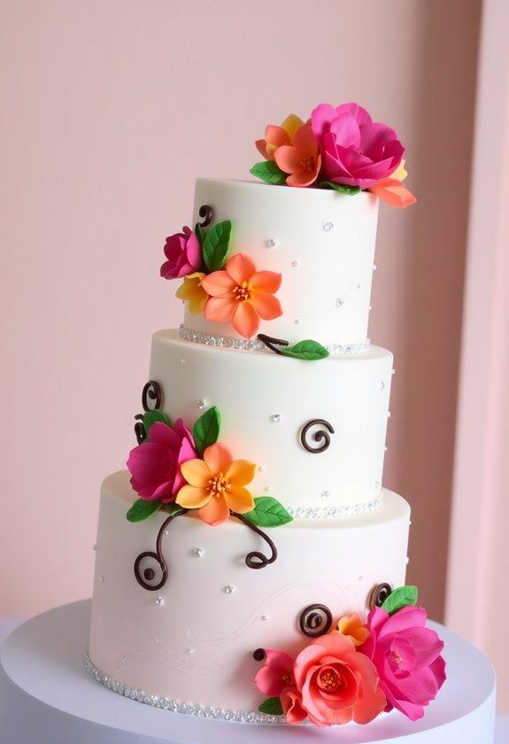 candy inspired wedding cake accents