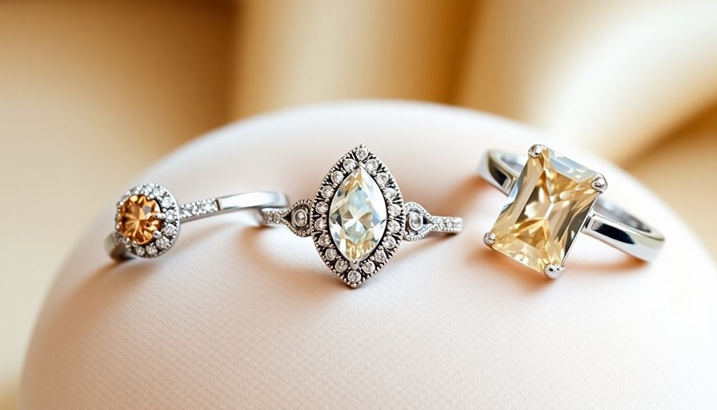 champagne diamond engagement rings