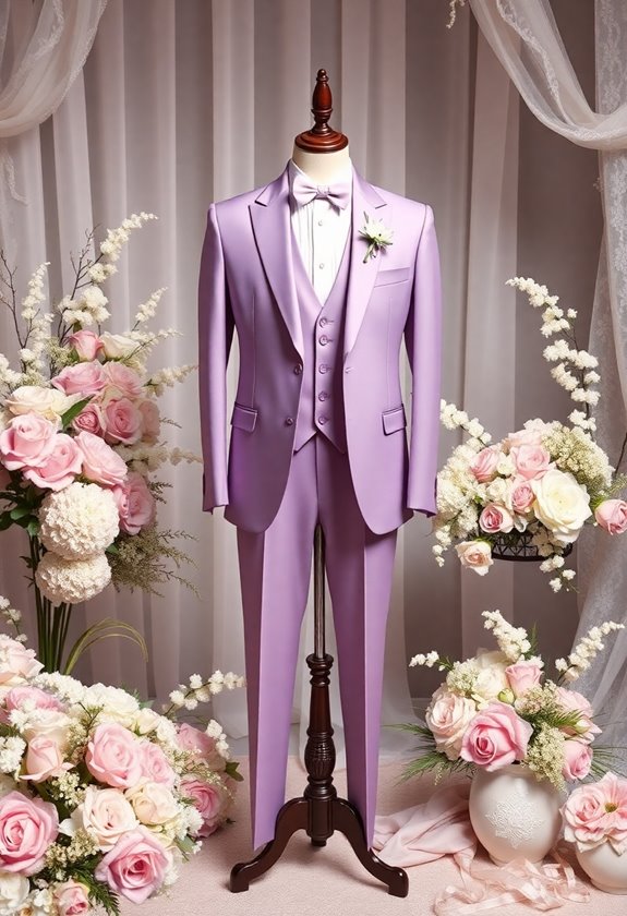 charming lavender wedding attire