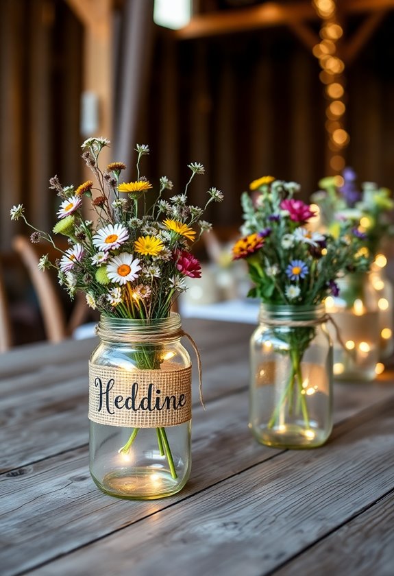 charming rustic mason jar centerpieces