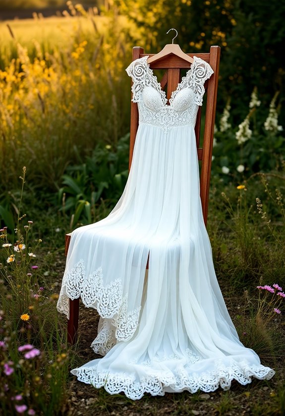 chic boho wedding gown