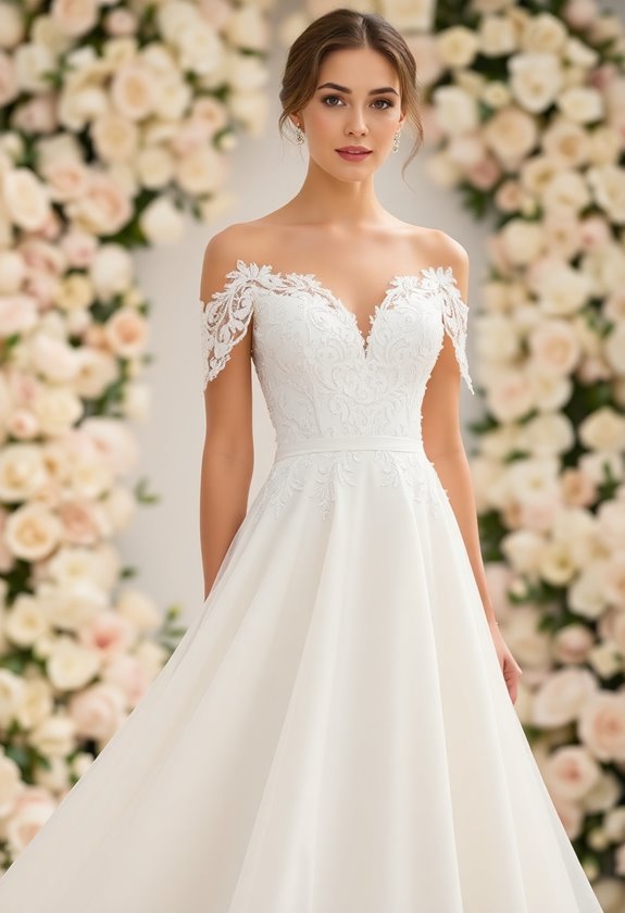 chic cold shoulder wedding styles