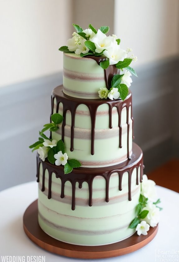 chocolate mint wedding cake
