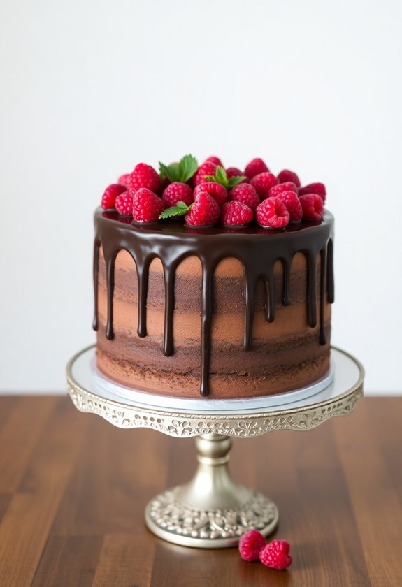chocolate raspberry wedding cake