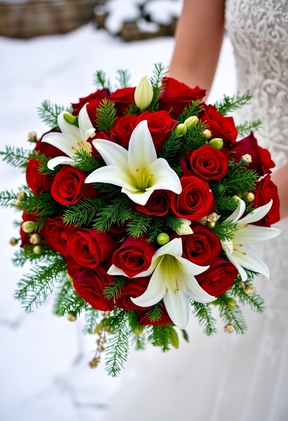 christmas floral wedding arrangements