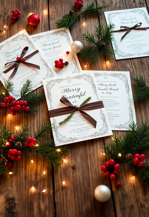 christmas wedding invitation ideas