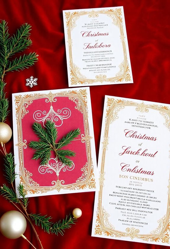 classic christmas wedding invitation