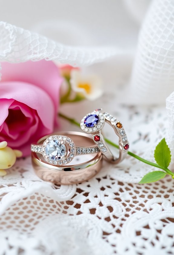 colored gemstone wedding accents