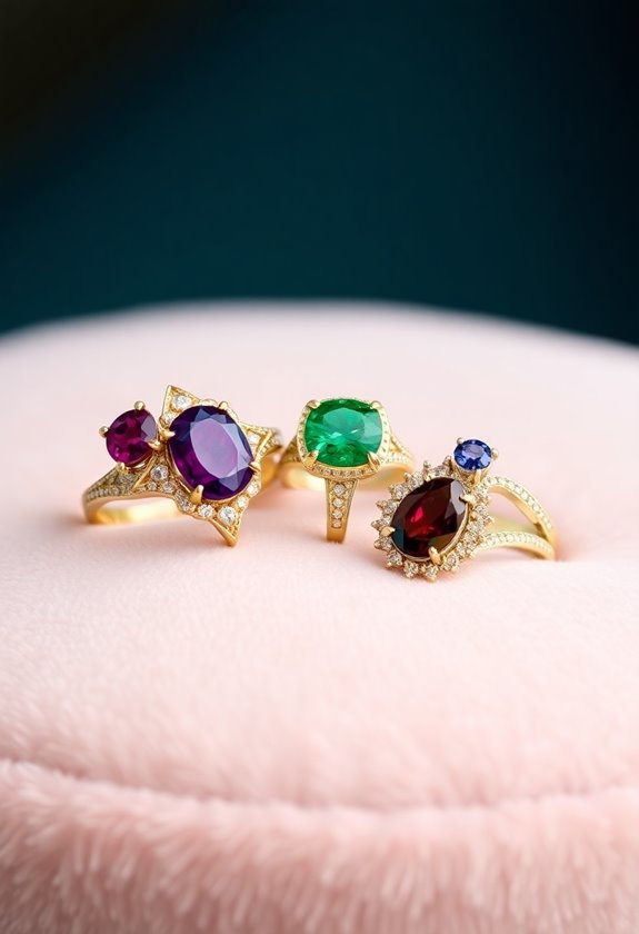 colorful gemstone wedding rings