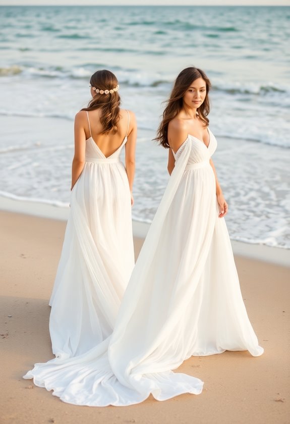 comfortable beach wedding fabrics