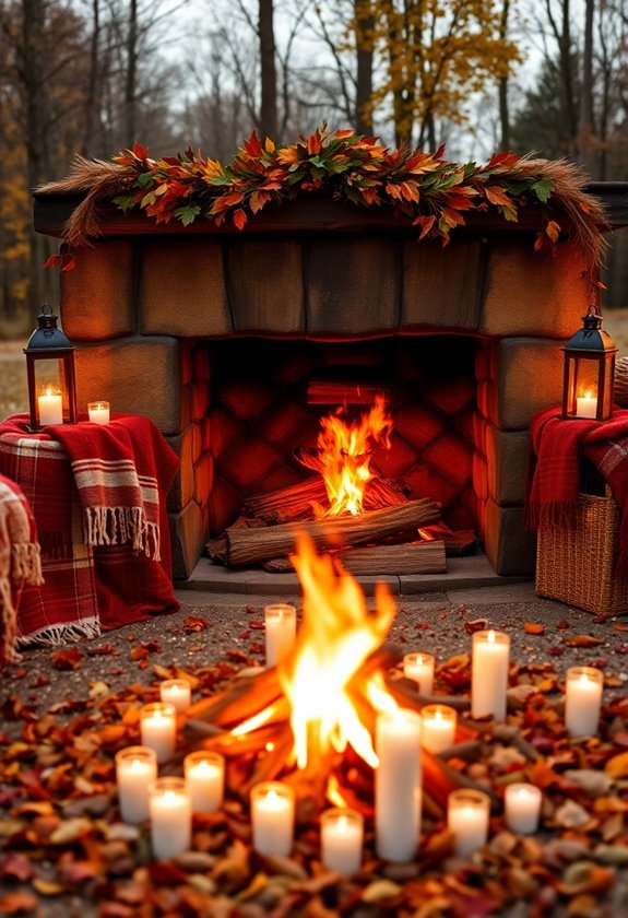 cozy fireside wedding gathering