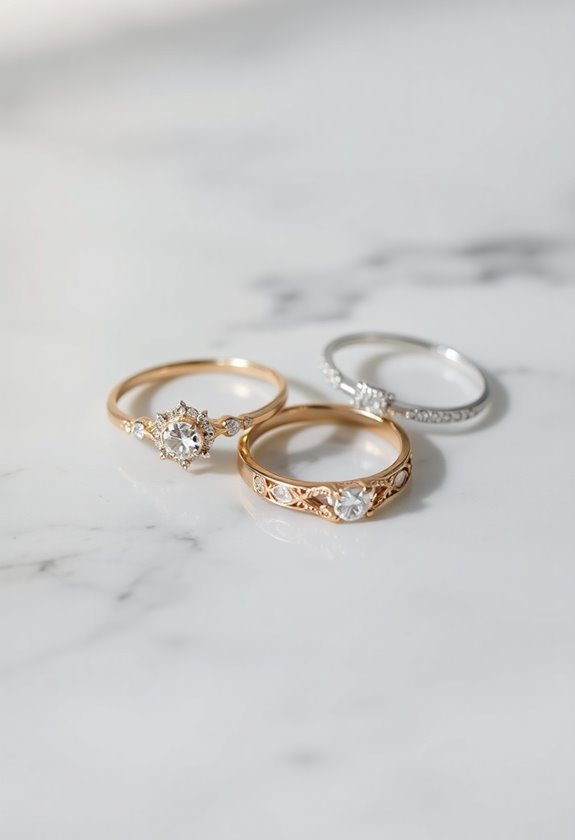 delicate romantic engagement sets