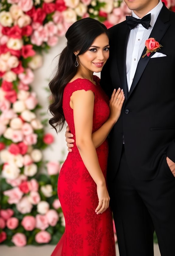 dramatic red and black elegance