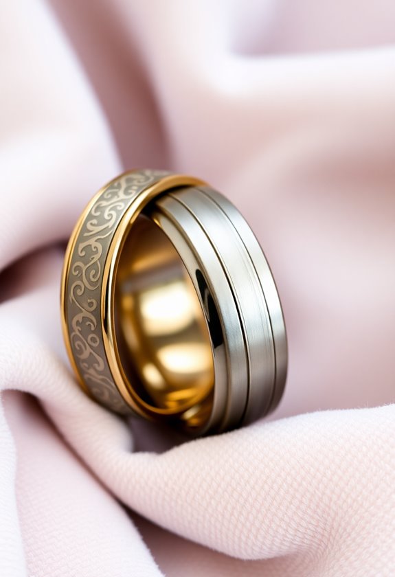 dual metal wedding band trends