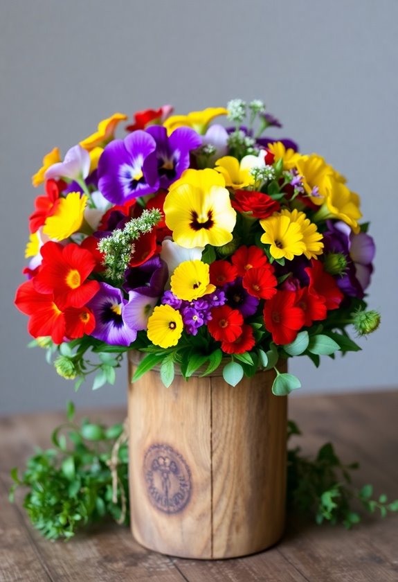 edible flower wedding centerpieces