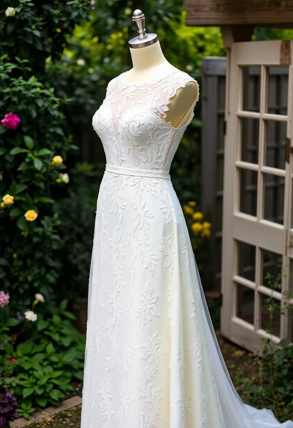 elegant a line lace gown