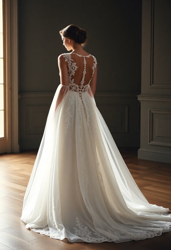elegant a line wedding dress