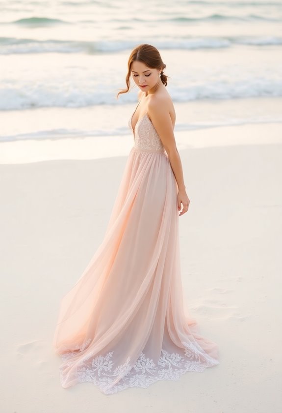 elegant beach wedding attire