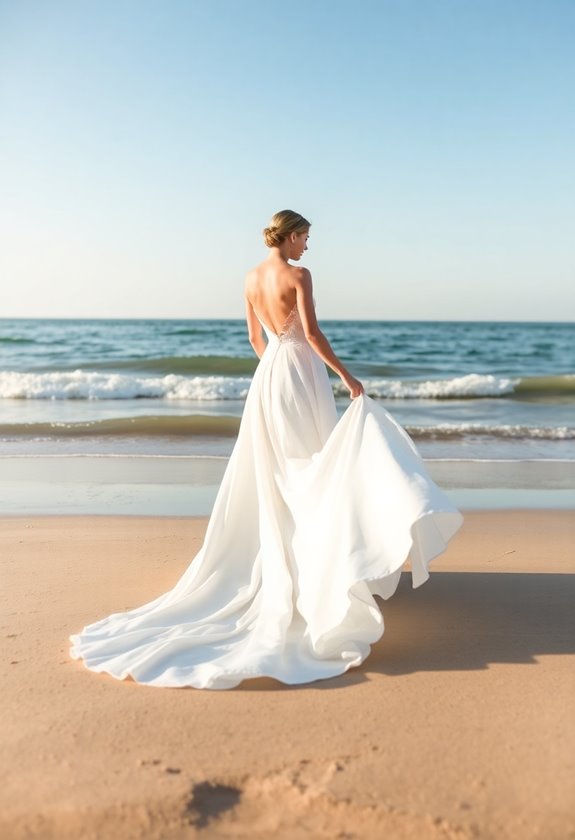 elegant beach wedding gown
