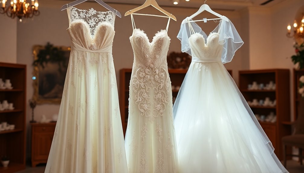 elegant drop waist wedding gowns