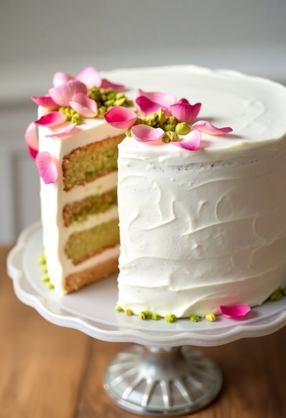 elegant floral nutty cake