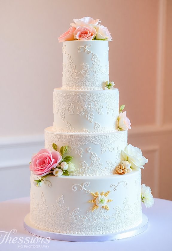 elegant fondant wedding cakes