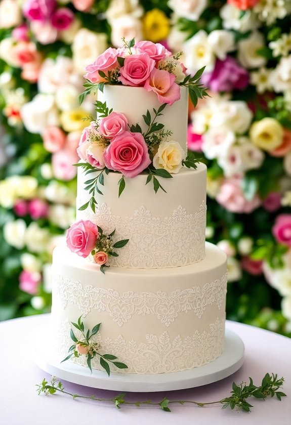 elegant garden wedding cakes
